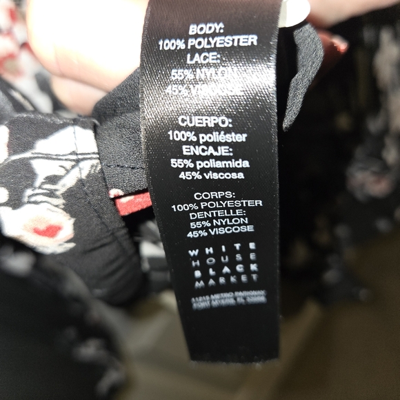 White House Black Market Sheer & Lace Floral Blouse - Picture 7 of 7